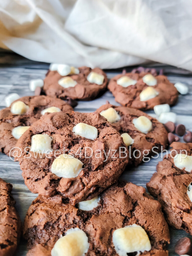 Hot Cocoa Cookies on Grey Wood - Image 2