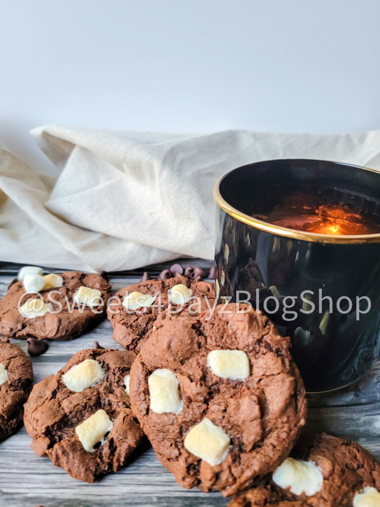 Hot Cocoa Cookies on Grey Wood - Image 4