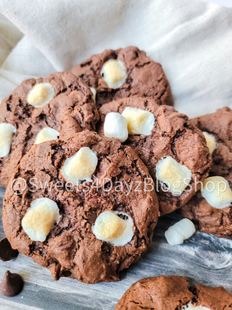 Hot Cocoa Cookies on Grey Wood