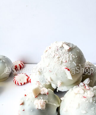 Peppermint Chocolate Cake Truffles on White