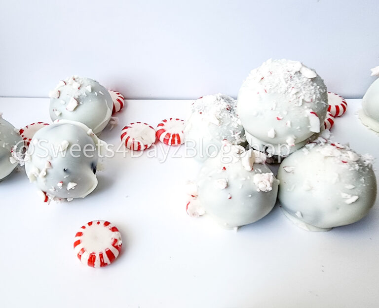 Peppermint Chocolate Cake Truffles on White - Image 3