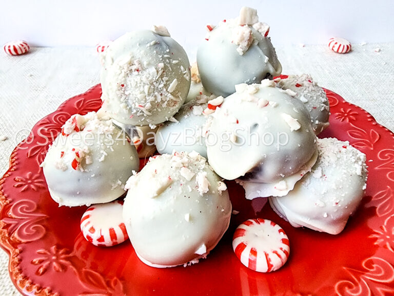 Peppermint Chocolate Cake Truffles on Linen - Image 2