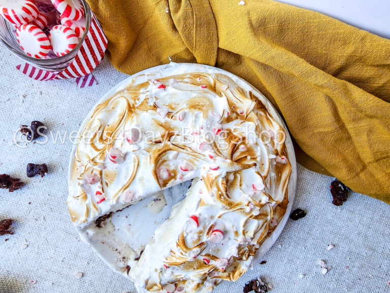 Peppermint Brownie Baked Alaska on Linen - Image 2