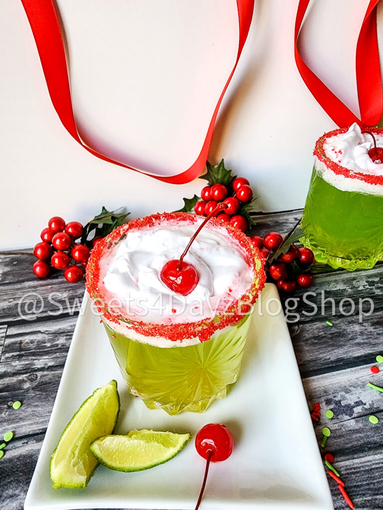 Grinch Cocktail/Punch on Grey Wood - Image 4