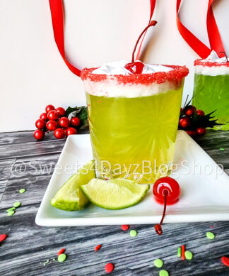 Grinch Cocktail/Punch on Grey Wood