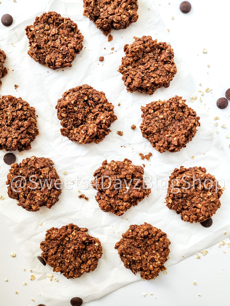 No Bake Peanut Butter Chocolate Cookies on White - Image 2