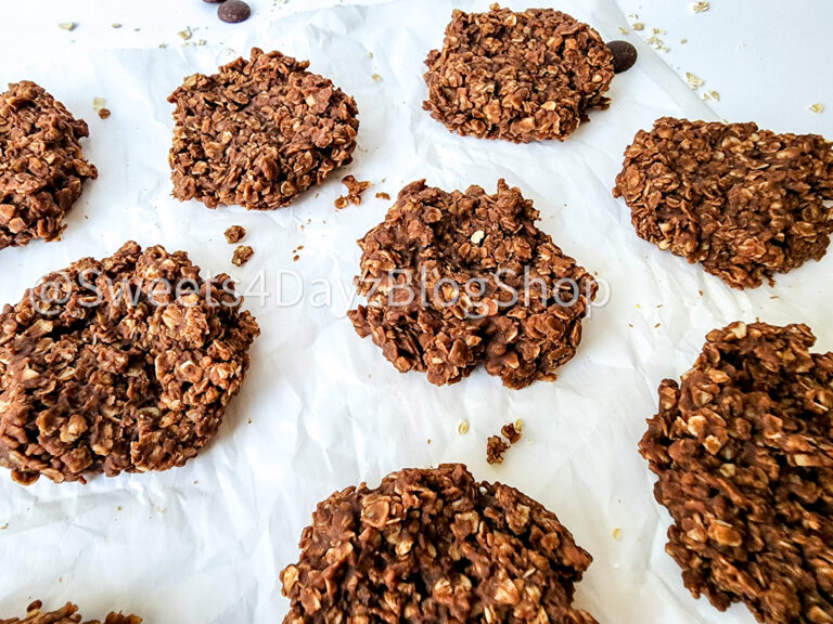 No Bake Peanut Butter Chocolate Cookies on White - Image 3