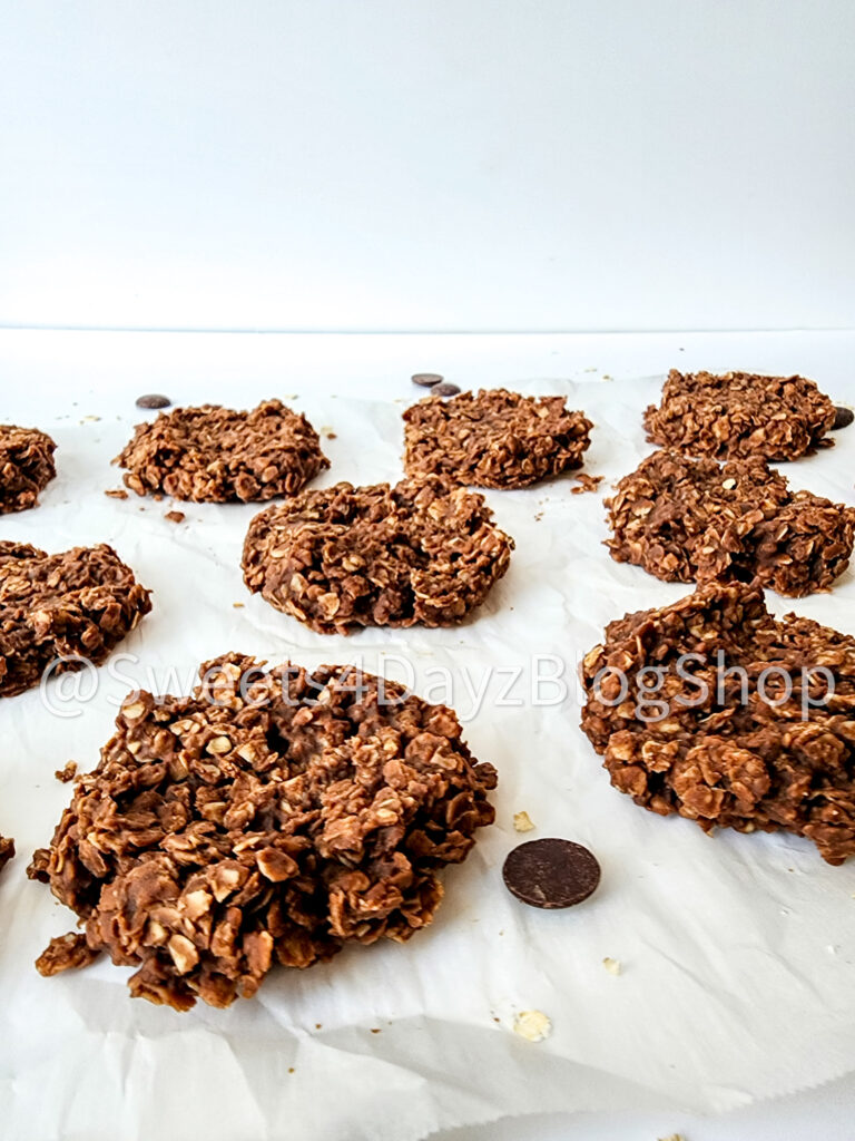 No Bake Peanut Butter Chocolate Cookies on White - Image 5