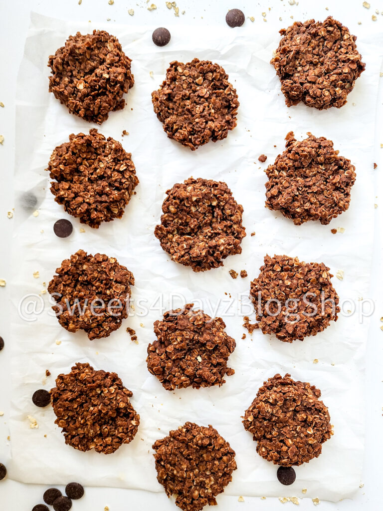 No Bake Peanut Butter Chocolate Cookies on White - Image 6