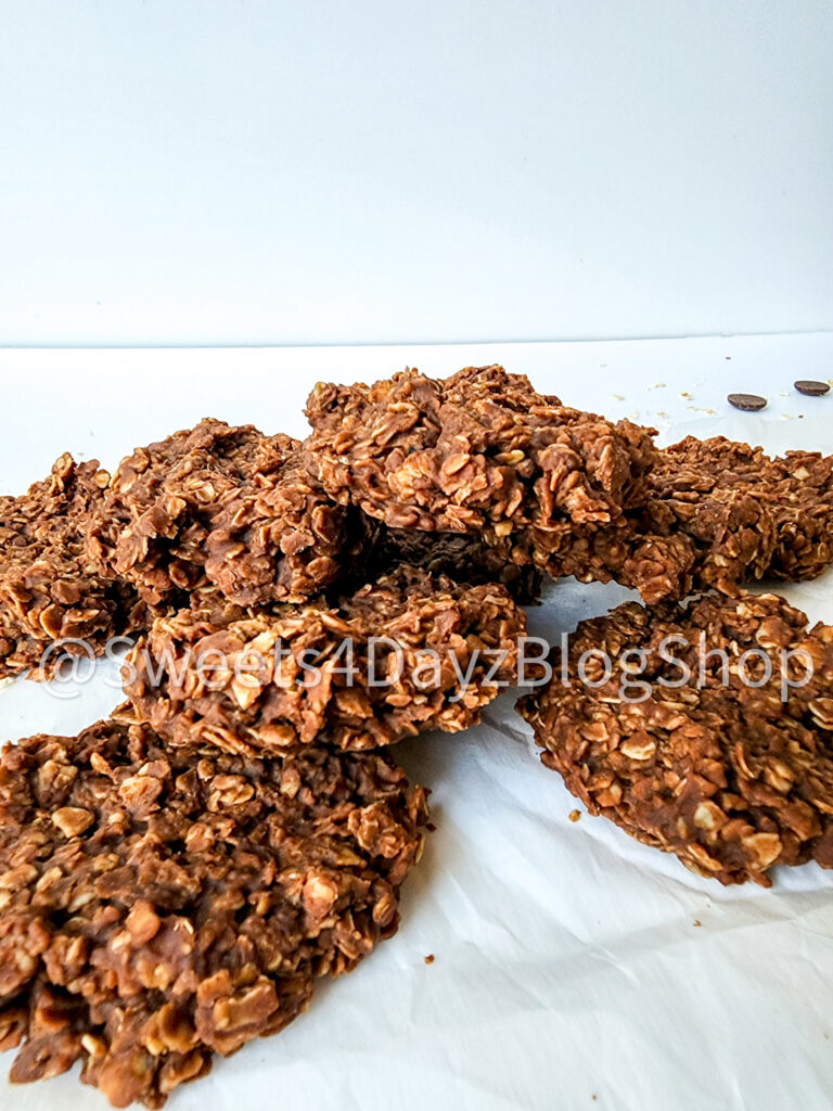 No Bake Peanut Butter Chocolate Cookies on White - Image 7