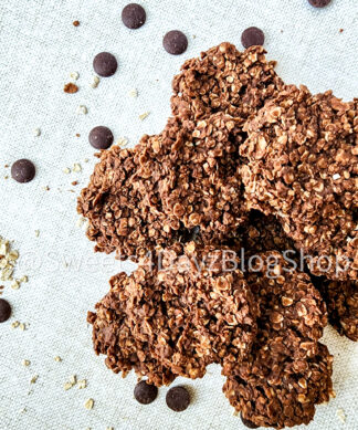 No Bake Peanut Butter Chocolate Cookies on Linen