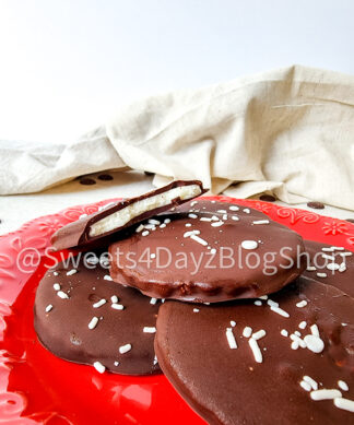 Homemade Peppermint Patties on Linen