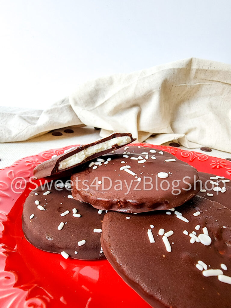 Homemade Peppermint Patties on Linen