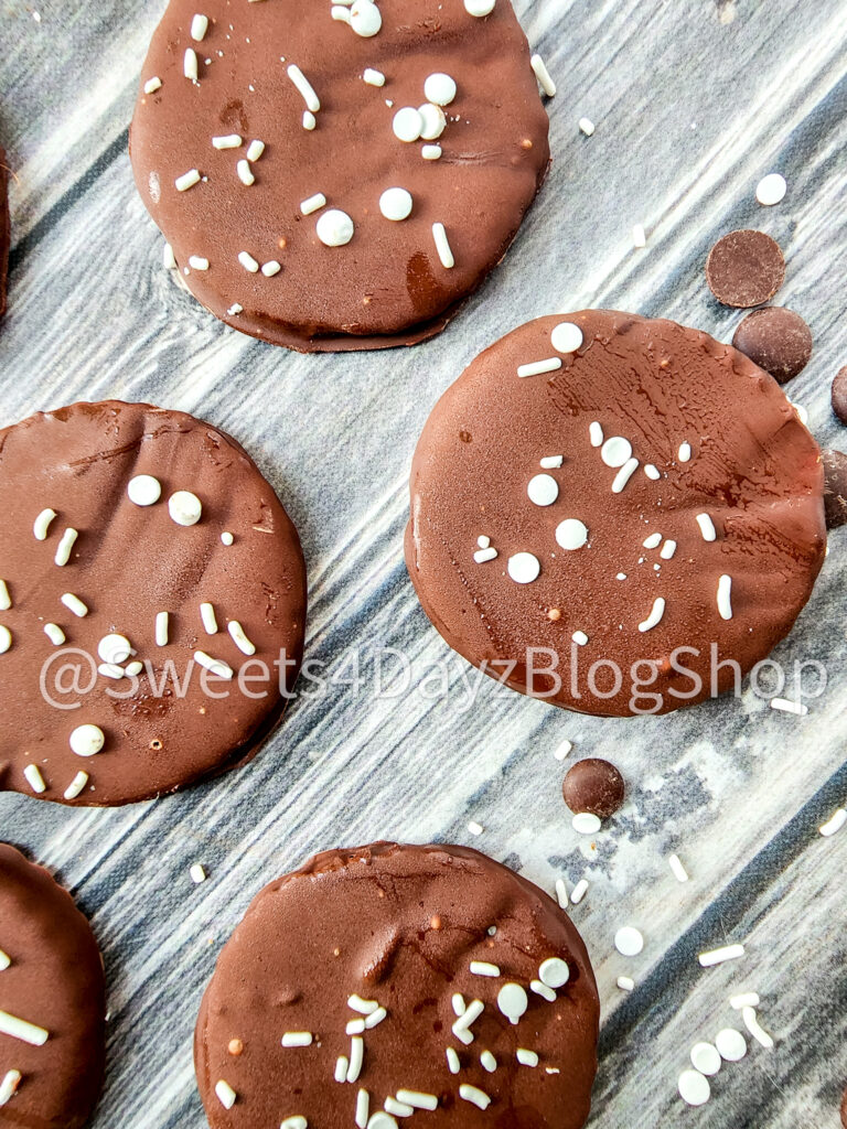 Homemade Peppermint Patties on Grey Wood - Image 2