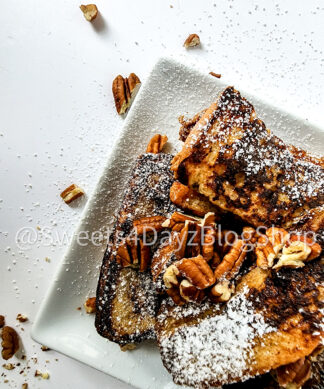 French Toast Sticks on White
