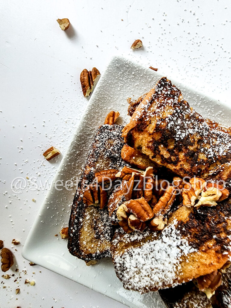 French Toast Sticks on White