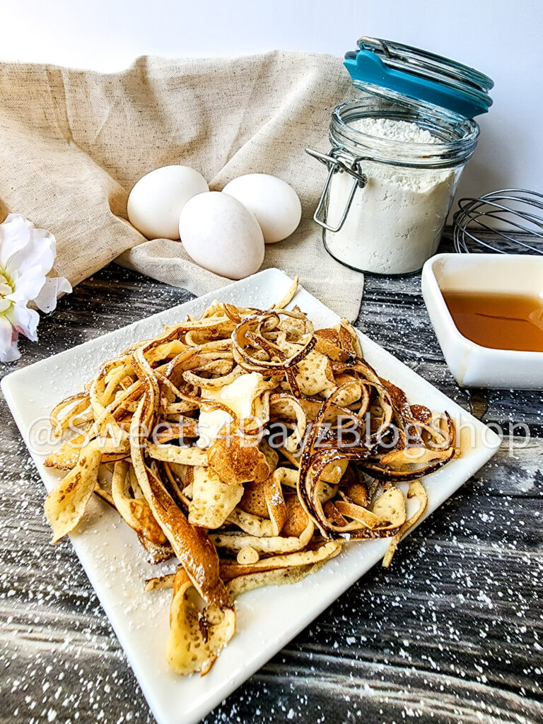 Pancake Spaghetti on Grey Wood - Image 8