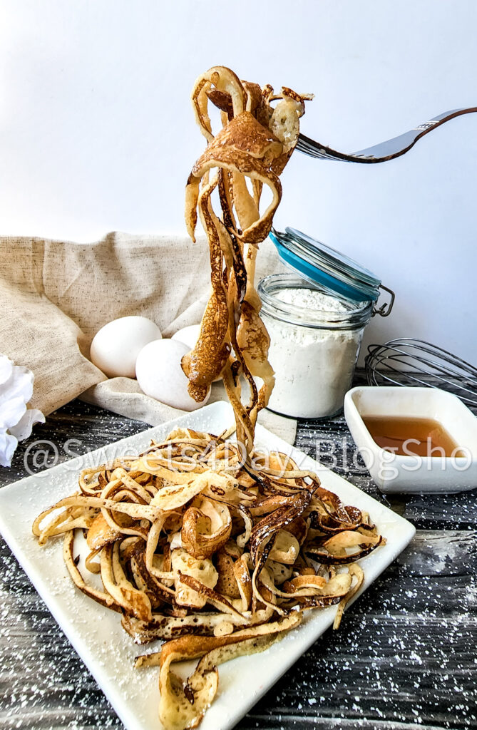 Pancake Spaghetti on Grey Wood - Image 2