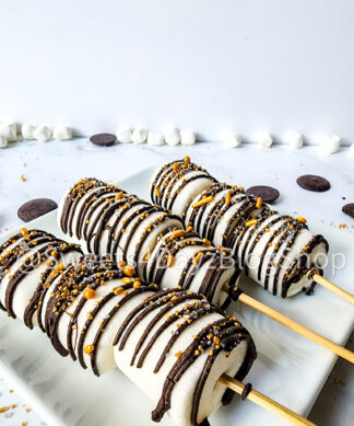 New Year's Marshmallow Pops on Marble