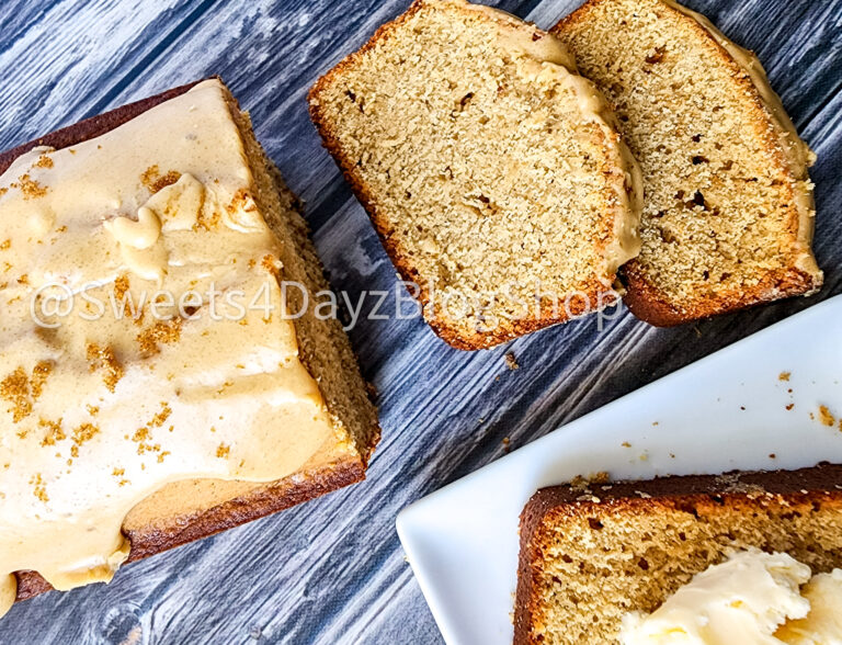 Brown Butter Old Fashioned Pound Cake on Grey Wood - Image 3