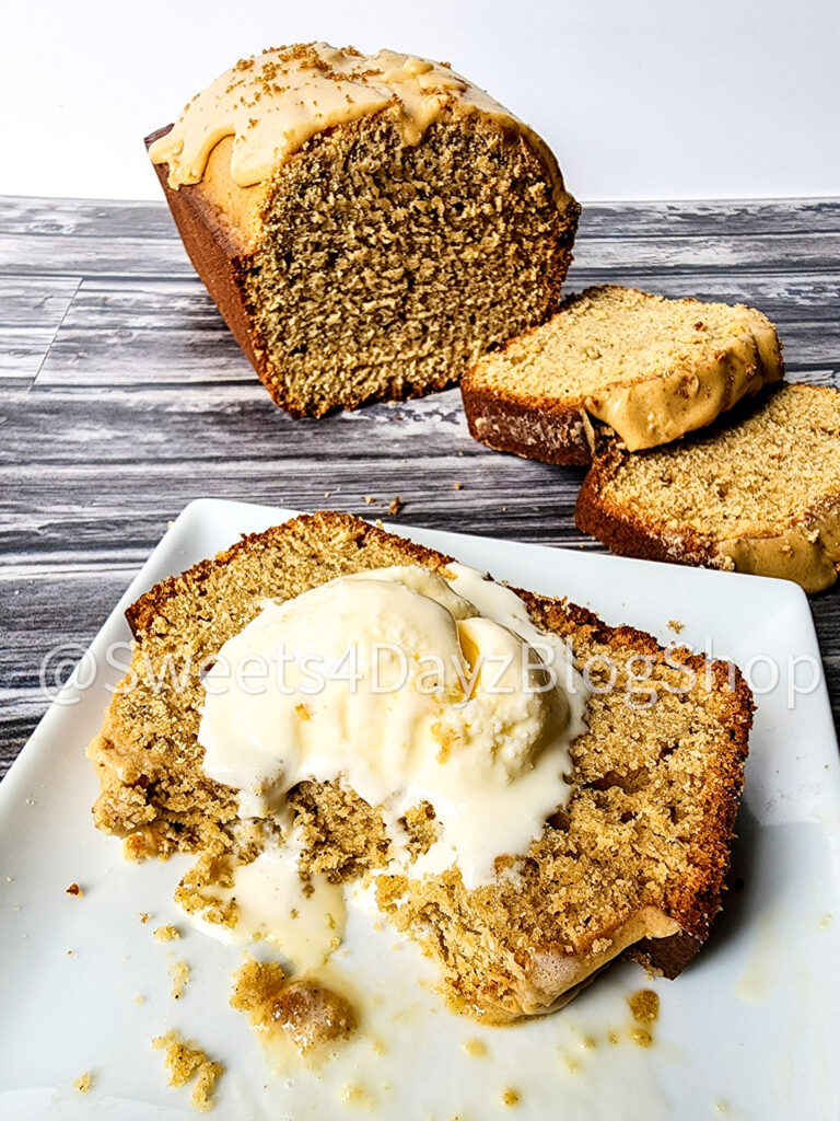 Brown Butter Old Fashioned Pound Cake on Grey Wood - Image 9