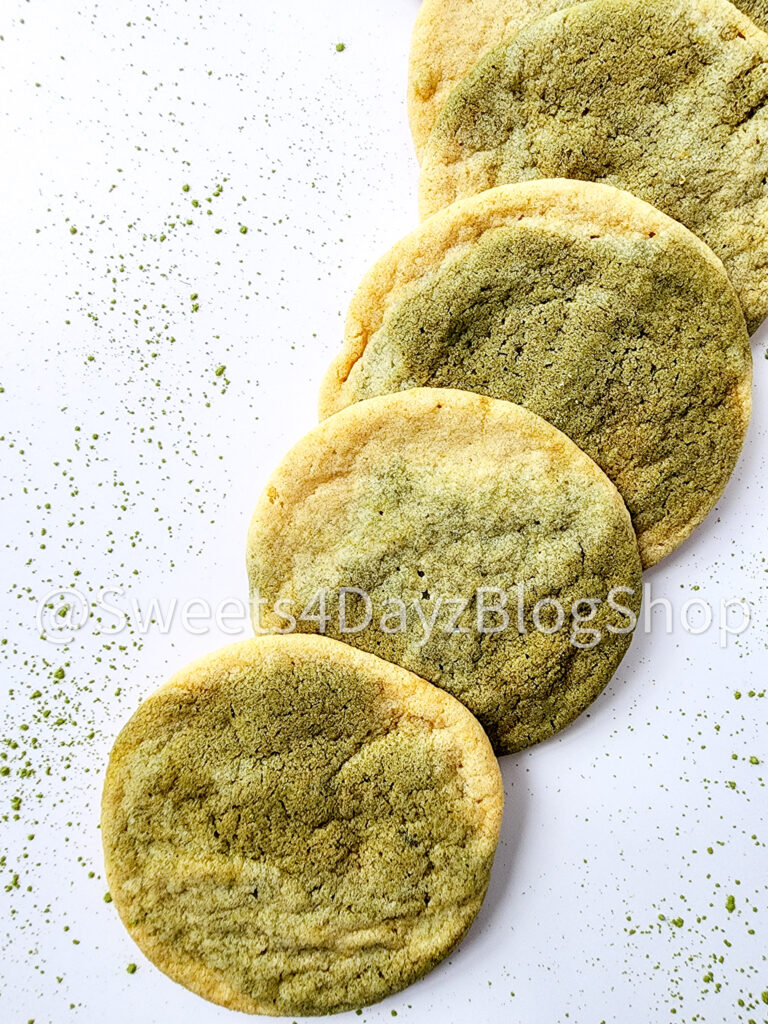 Matcha Latte Cookies on White