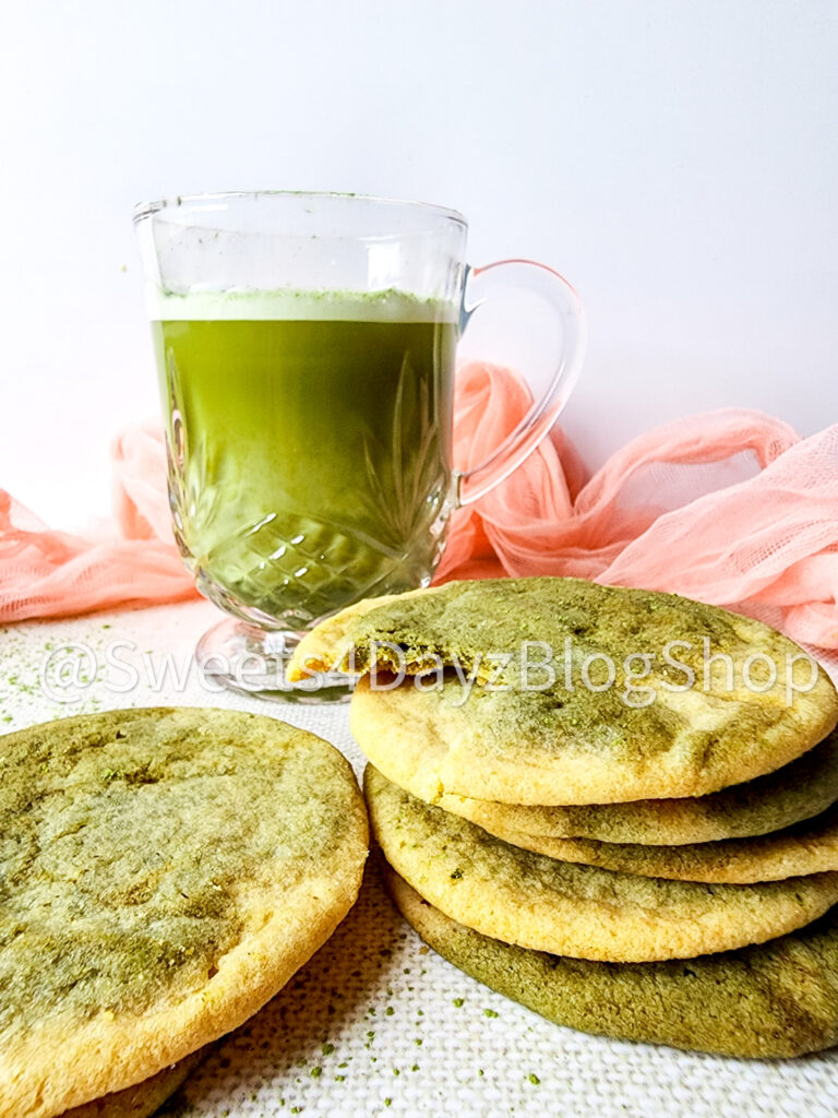 Matcha Latte Cookies on Linen