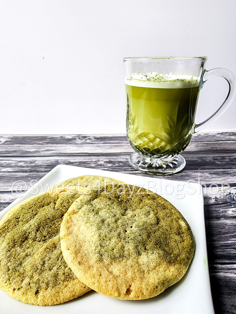Matcha Latte Cookies on Grey Wood - Image 2