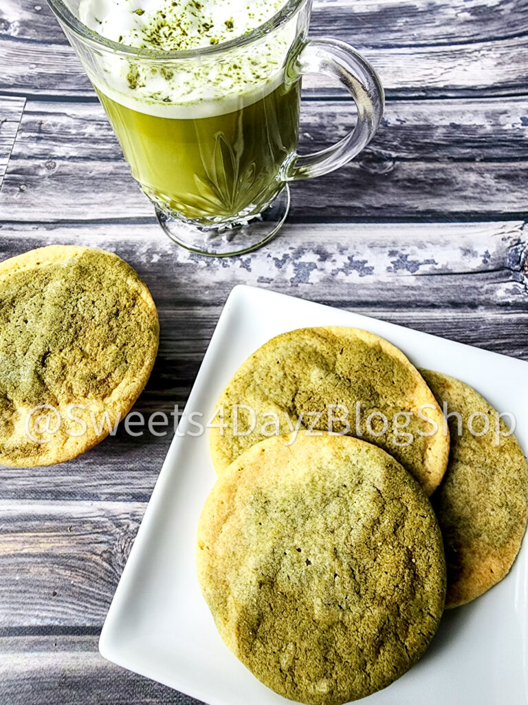 Matcha Latte Cookies on Grey Wood - Image 4
