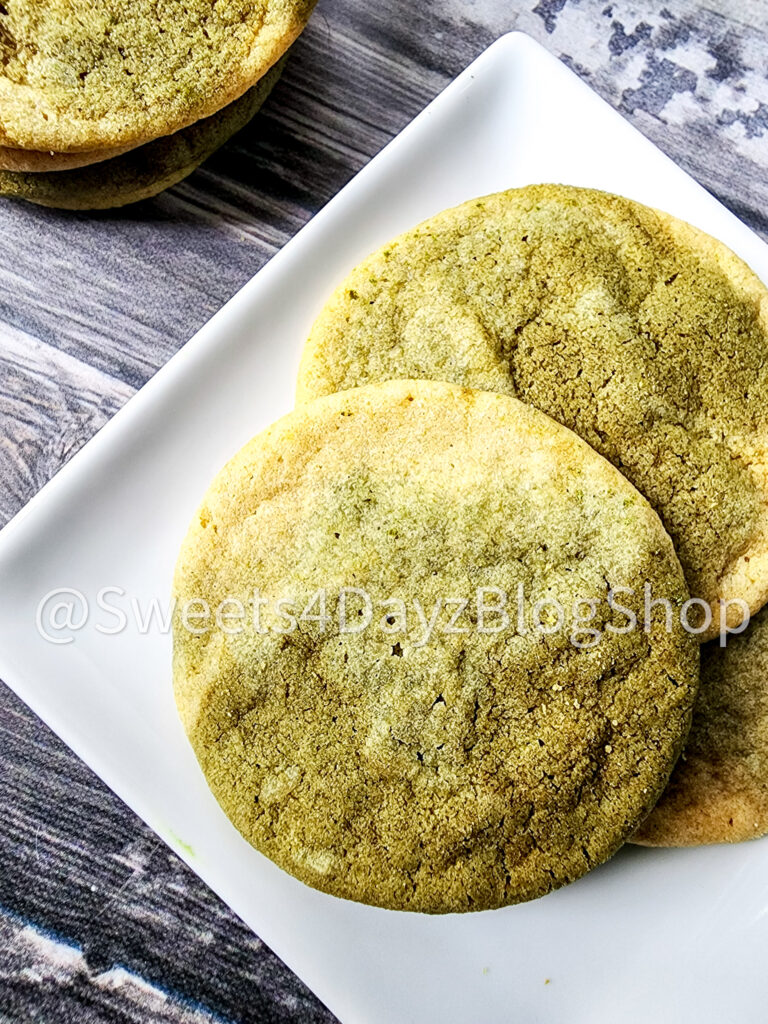 Matcha Latte Cookies on Grey Wood - Image 5