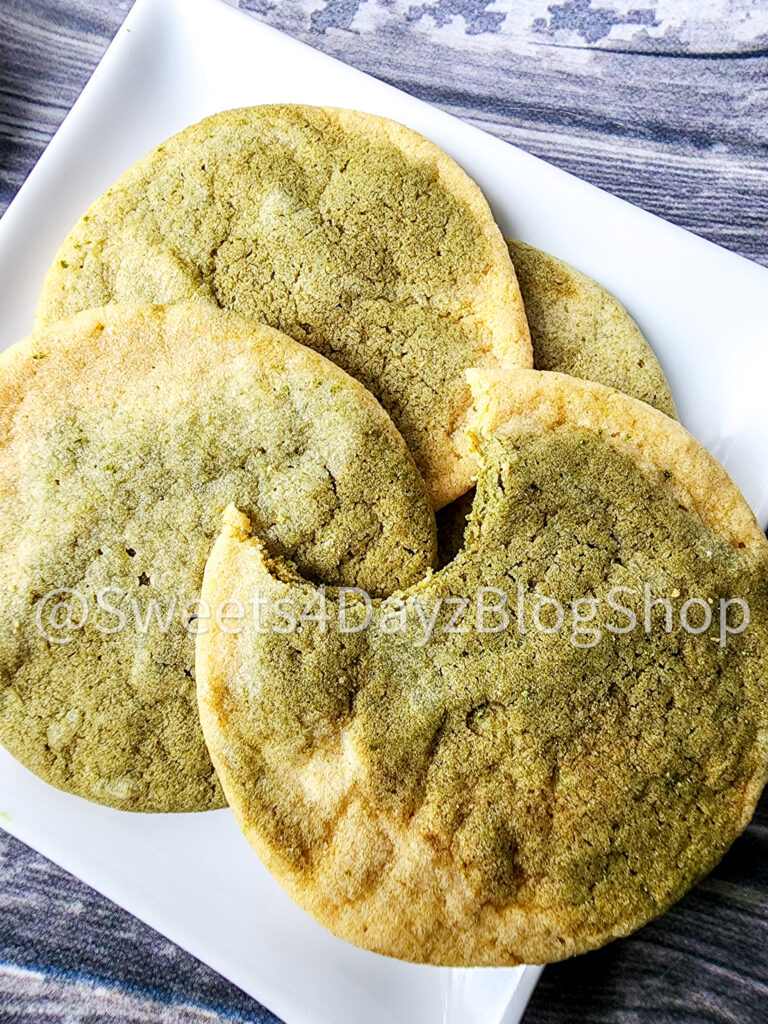Matcha Latte Cookies on Grey Wood - Image 6