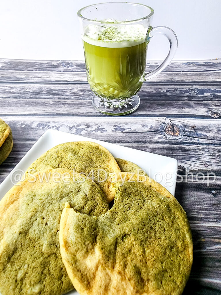 Matcha Latte Cookies on Grey Wood - Image 7