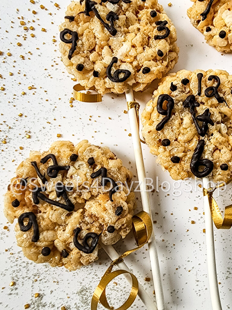 NYE Clock Rice Krispy Treats on White - Image 2