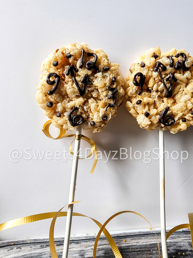 NYE Clock Rice Krispy Treats on Grey Wood - Image 3