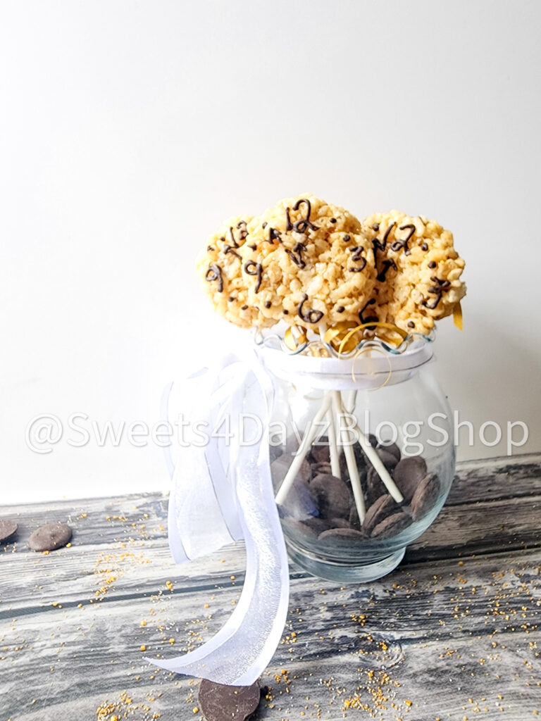 NYE Clock Rice Krispy Treats on Grey Wood - Image 6