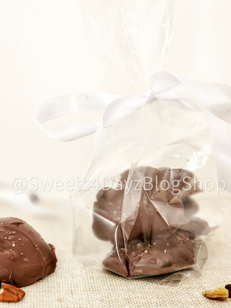 Homemade Pecan Turtles on Linen - Image 2