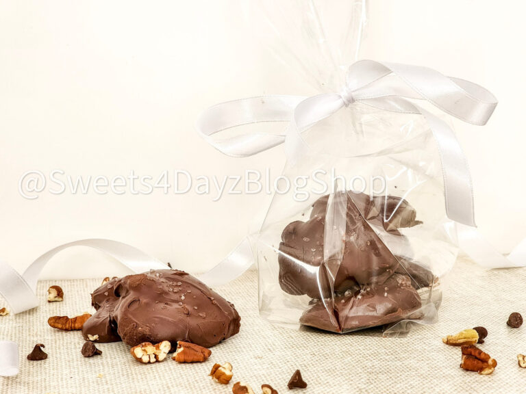 Homemade Pecan Turtles on Linen - Image 3