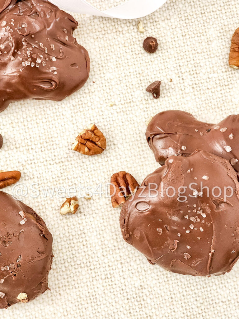 Homemade Pecan Turtles on Linen - Image 7