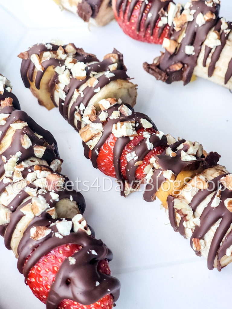 Vegan Fruit Dessert Skewers on Rhombus