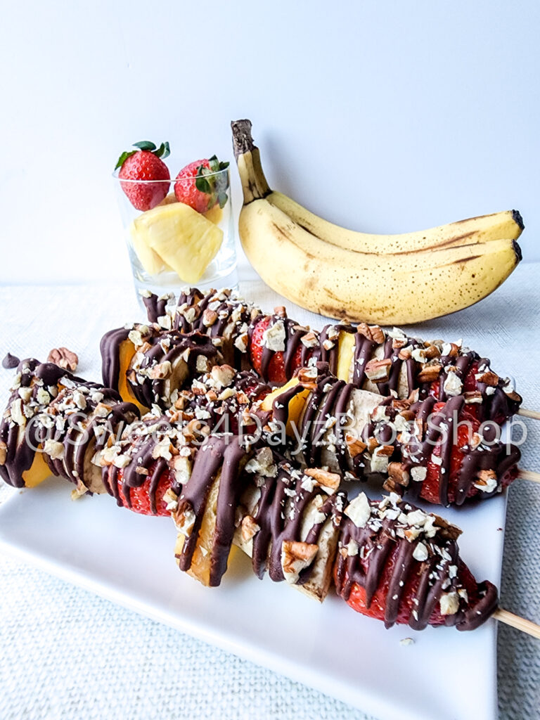 Vegan Fruit Dessert Skewers on Linen - Image 6