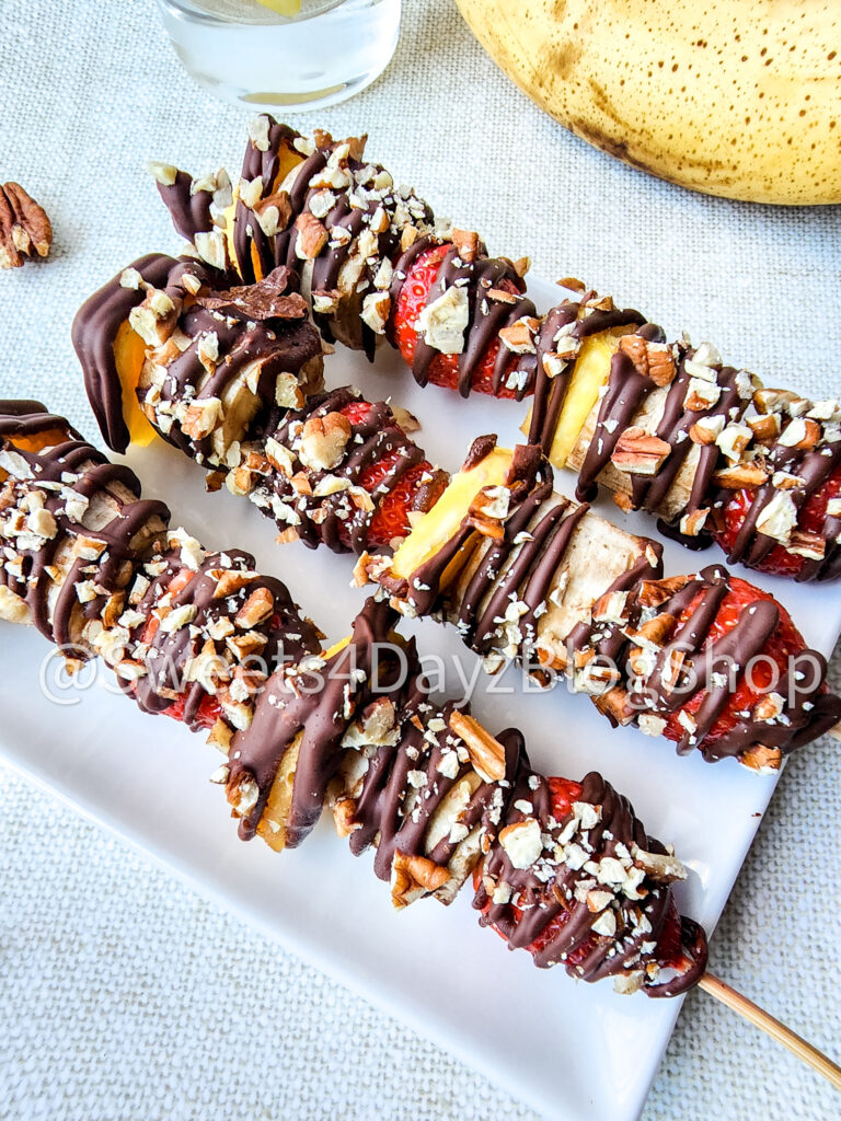 Vegan Fruit Dessert Skewers on Linen - Image 7