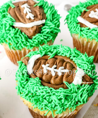 Football Cupcakes Tutorial on Linen