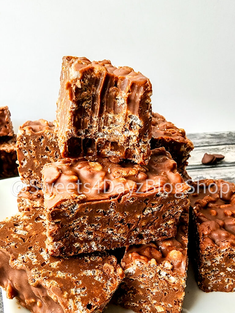 Vegan Crunch Bars on Grey Wood