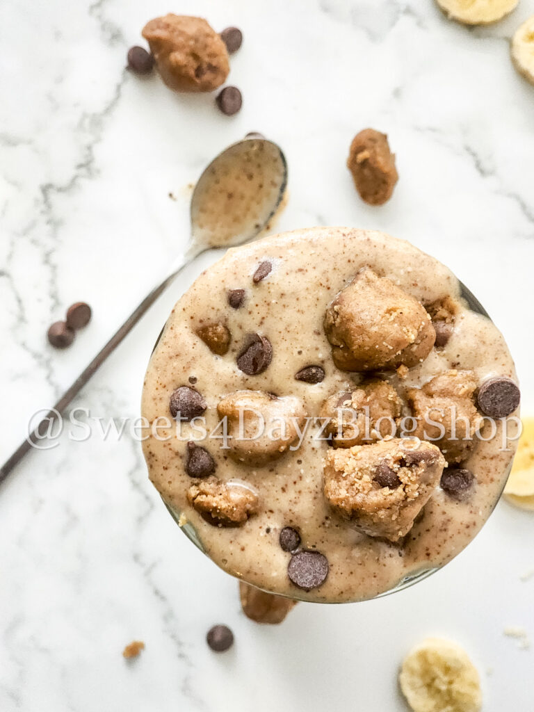 Vegan Chocolate Chip Cookie Dough Shake on Marble - Image 5