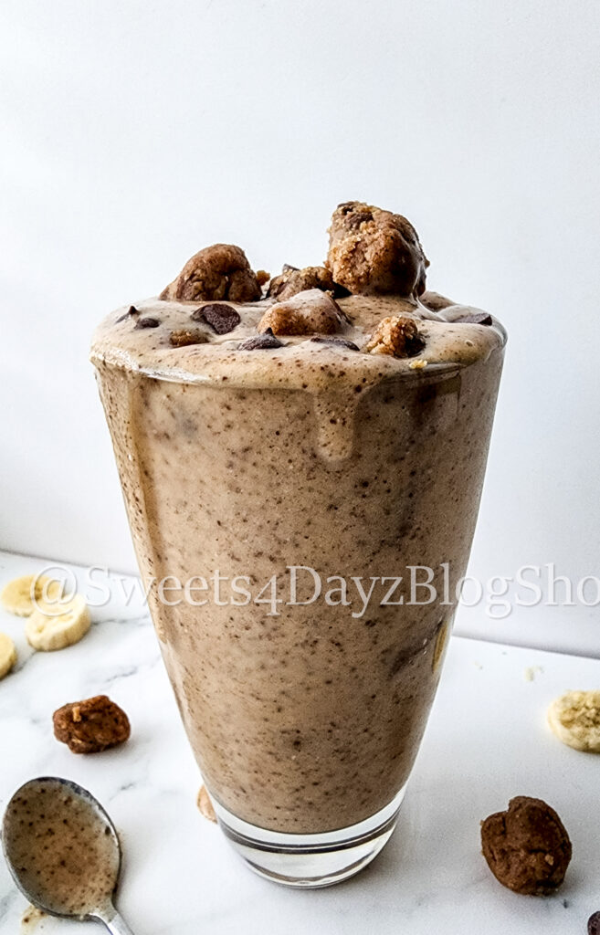 Vegan Chocolate Chip Cookie Dough Shake on Marble - Image 6