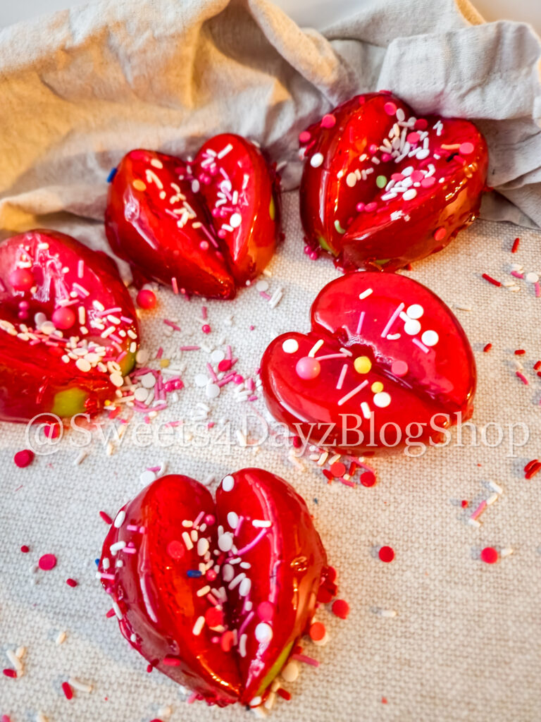 Valentine's Day Candied Hearts on Linen