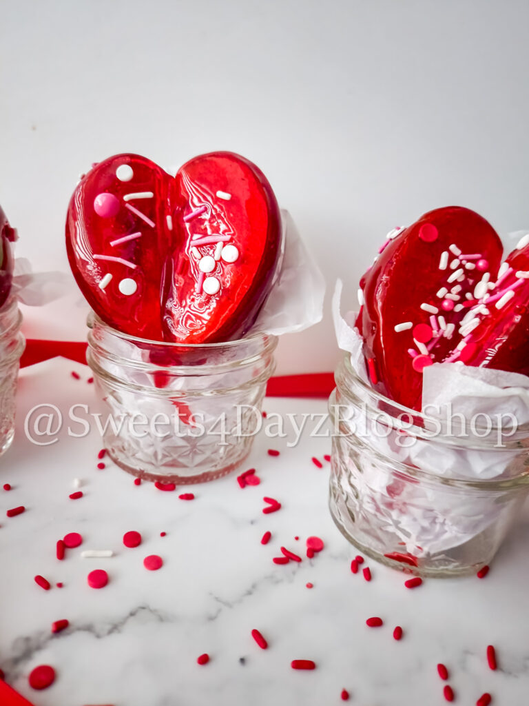Valentine's Day Candied Hearts on Marble