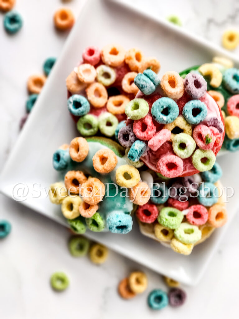 Fruit Loop Donuts on Marble - Image 2
