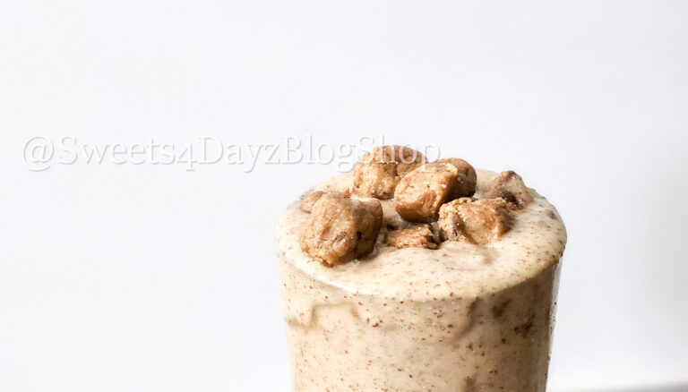 Vegan Chocolate Chip Cookie Dough Shake on Grey Wood - Image 4