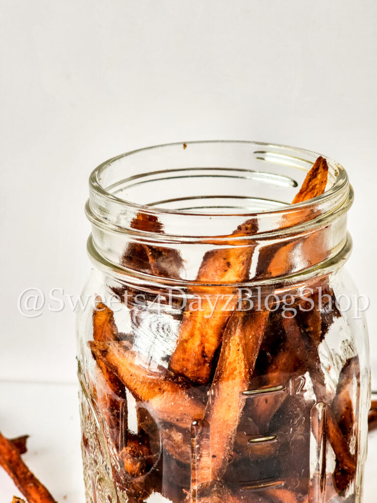 Cinnamon Chili Sweet Potato Fries on Marble - Image 7